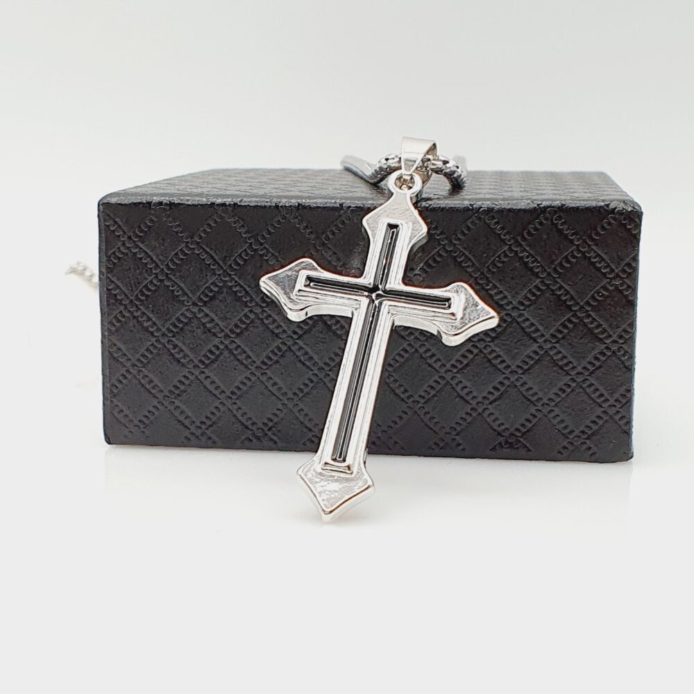 ❤️Cross Nail Chain scarecrow gothic Necklace, N90201P122 - Picture 6 of 11